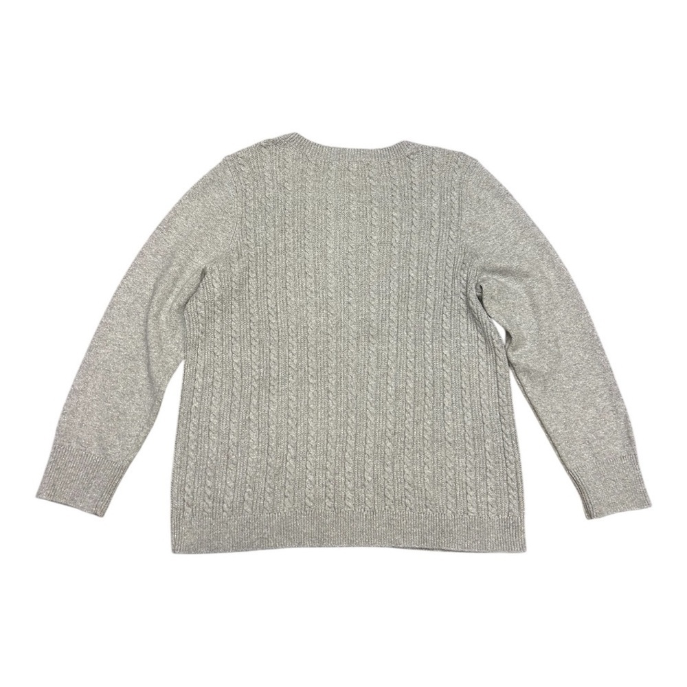 Talbots Plus Metallic Allover Cable Knit Crewneck Sweater - Picture 7 of 10